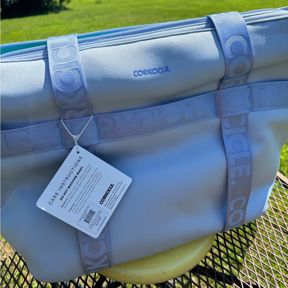 Corkcicle cooler. Estelle tote. Periwinkle. New with tags.